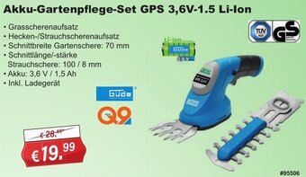 Stabilo Fachmarkt Güde Akku-Gartenpflege-Set GPS 3,6V-1.5 Li-Ion Angebot