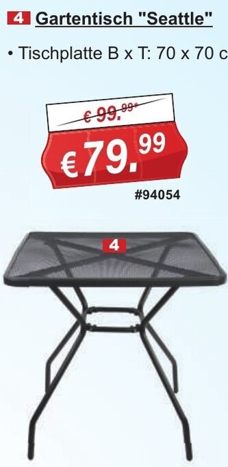 Stabilo Fachmarkt Gartentisch "Seattle" Angebot