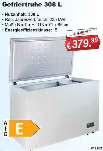 Stabilo Fachmarkt Gefriertruhe 308 L Angebot