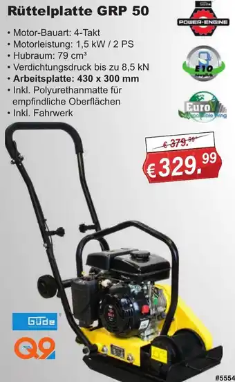 Stabilo Fachmarkt Güde Rüttelplatte GRP 50 Angebot