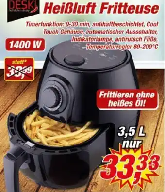 Posten Börse DESKI Heißluft Fritteuse 1400 W Angebot