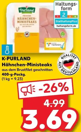 Kaufland K-PURLAND Hähnchen-Ministeaks 400-g-Packg. Angebot