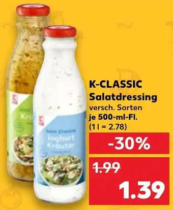 Kaufland K-CLASSIC Salatdressing 500 ml Fl. Angebot