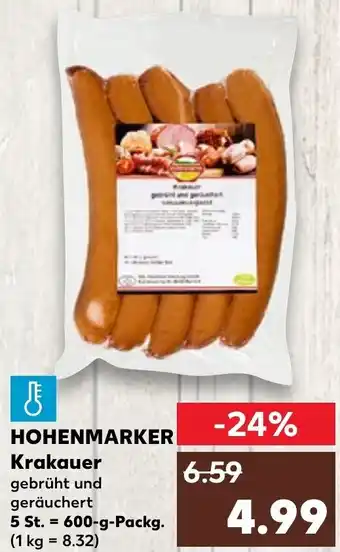 Kaufland HOHENMARKER Krakauer 600 g Packg. Angebot