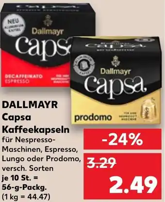 Kaufland DALLMAYR Capsa Kaffeekapseln 56-g-Packg. Angebot