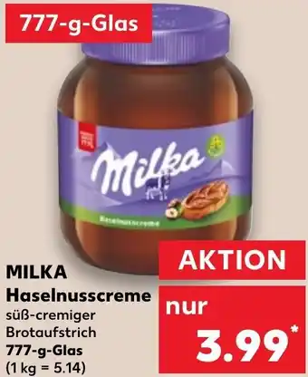 Kaufland MILKA Haselnusscreme 777-g-Glas Angebot