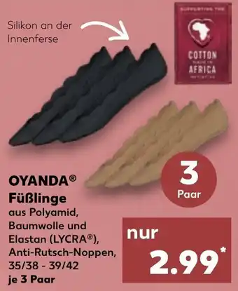 Kaufland OYANDAⓇ Füßlinge 3 Paar Angebot