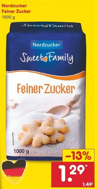 Netto Marken-Discount Nordzucker Feiner Zucker 1000 g Angebot