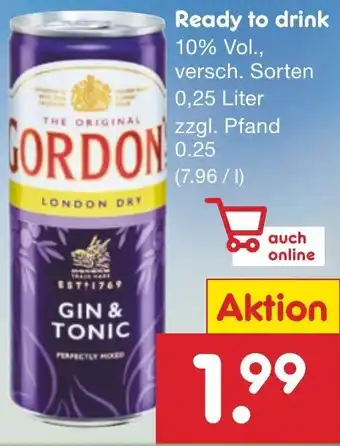 Netto Marken-Discount Ready to drink 0,25 Liter Angebot