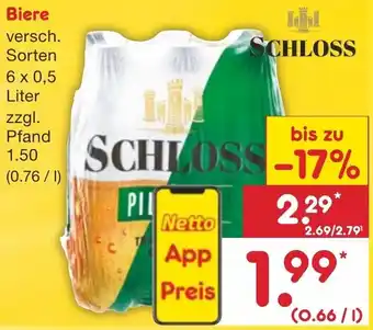 Netto Marken-Discount SCHLOSS Biere 6x0,5 Liter Angebot