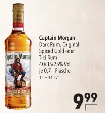 CITTI Markt Captain Morgan Dark Rum, Original Spiced Gold oder Tiki Rum 700ml Angebot