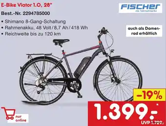 Netto Marken-Discount FISCHER E-Bike Viator 1.0, 28" Angebot