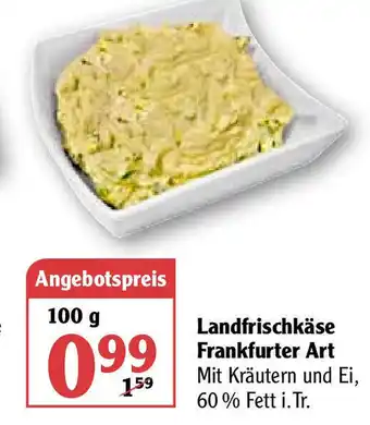 Globus Landfrischkäse Frankfurter Art 100g Angebot