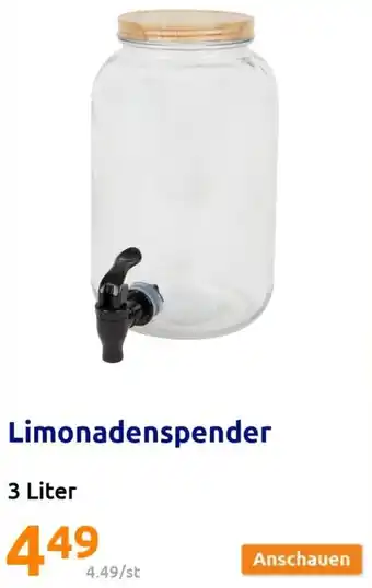 Action Limonadenspender 3 Liter Angebot