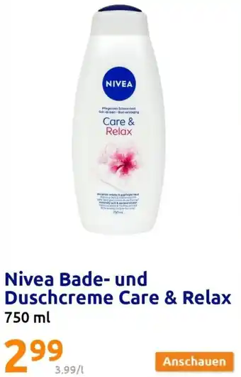 Action Nivea Bade- und Duschcreme Care & Relax 750 ml Angebot