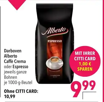 CITTI Markt Darboven Alberto Caffè Crema oder Espresso 1kg Angebot