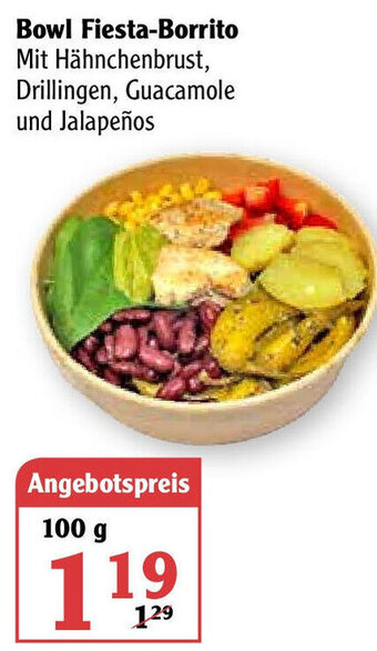 Globus Bowl Fiesta Borrito 100g Angebot