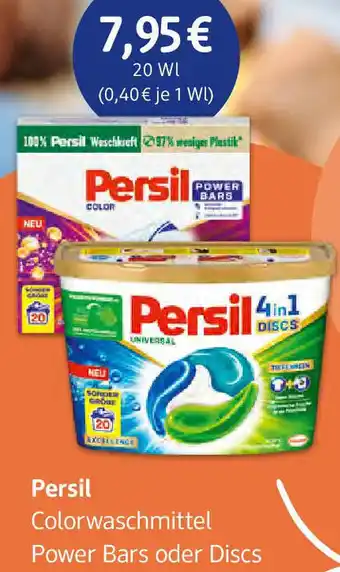 dm drogerie Persil Colorwaschmittel Power Bars oder Discs 20 WL Angebot