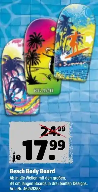 Hagebau Beach Body Board Angebot