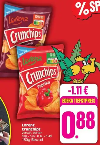 Edeka Lorenz Crunchips 150 g Beutel Angebot