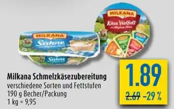 diska Milkana Schmelzkäsezubereitung verschiedene Sorten und Fettstufen 190 g Angebot