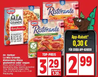 Edeka Dr. Oetker La Mia Grande, Ristorante Pizza glutenfrei oder vegan Angebot