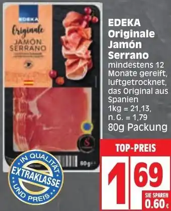 Edeka EDEKA Originale Jamón Serrano 80g Packung Angebot