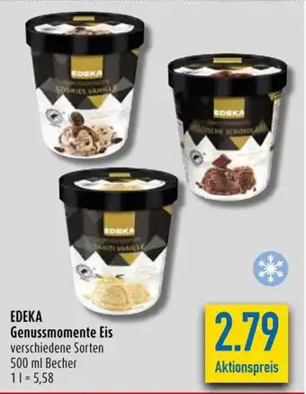 diska EDEKA Genussmomente Eis verschiedene Sorten 500 ml Angebot