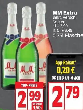 Edeka MM Extra Sekt 0,75 L Flasche Angebot