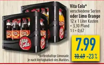 diska Vita Cola* verschiedene Sorten oder Limo Orange 12 x 1 Liter Angebot