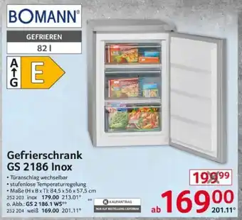 Selgros BOMANN® Gefrierschrank GS 2186 Inox Angebot