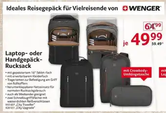 Selgros Laptop- oder Handgepäck-Rucksack Angebot