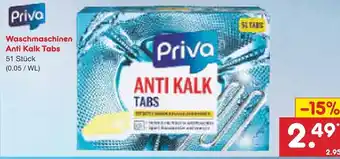 Netto Marken-Discount Priva Waschmaschinen Anti Kalk Tabs 51 Stück Angebot