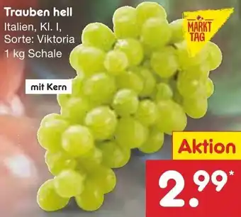 Netto Marken-Discount Trauben hell 1 kg Schale Angebot