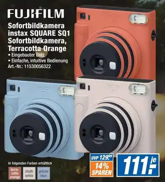 Expert FUJIFILM Sofortbildkamera instax SQUARE SQ1 Sofortbildkamera, Terracotta Orange Angebot