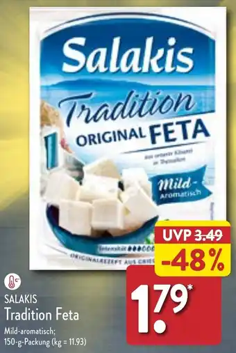 Aldi Nord SALAKIS Tradition Feta 150 g Packung Angebot