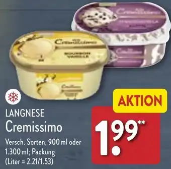 Aldi Nord LANGNESE Cremissimo 900 ml oder 1.300 ml Angebot