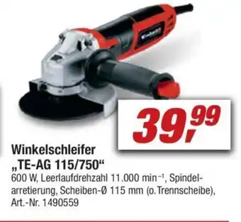 toom Baumarkt Einhell Winkelschleifer TE-AG 115/750 Angebot