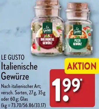 Aldi Nord LE GUSTO Italienische Gewürze Angebot