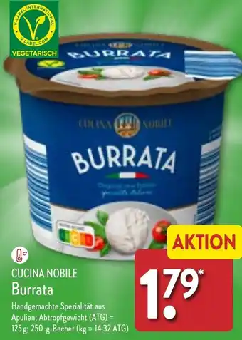 Aldi Nord CUCINA NOBILE Burrata 250 g Becher Angebot