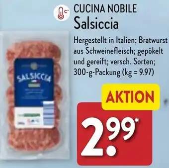 Aldi Nord CUCINA NOBILE Salsiccia 300 g Packung Angebot