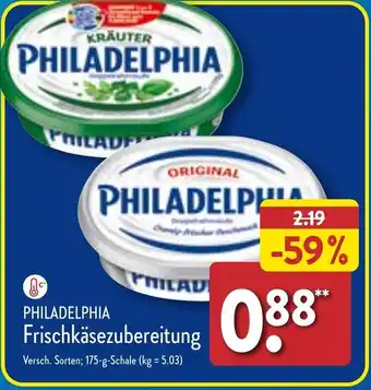 Aldi Nord PHILADELPHIA Frischkäsezubereitung 175 g Schale Angebot