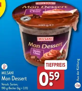 Aldi Nord MILSANI Mon Dessert 190 g Becher Angebot