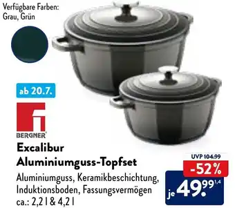 Aldi Nord BERGNER Excalibur Aluminiumguss-Topfset Angebot