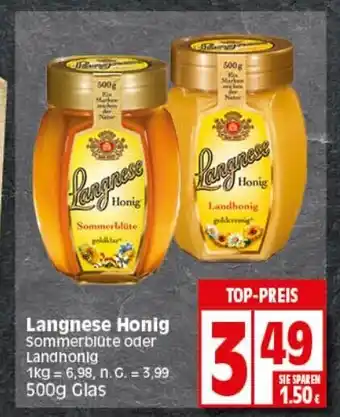 Elli Markt Langnese Honig sommerblüte oder Landhonig 500g Angebot