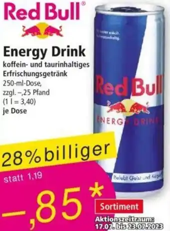 Norma Red Bull Energy Drink 250 ml Dose Angebot