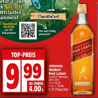 Elli Markt Johnnie Walker Red Label Scotch Whisky, 40% Vol.  9.99 Angebot