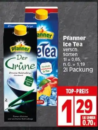 Elli Markt Pfanner Ice Tea versch. sorten 1L Angebot