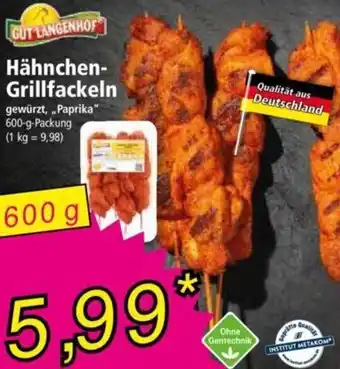 Norma GUT LANGENHOF Hähnchen-Grillfackeln 600-g-Packung Angebot