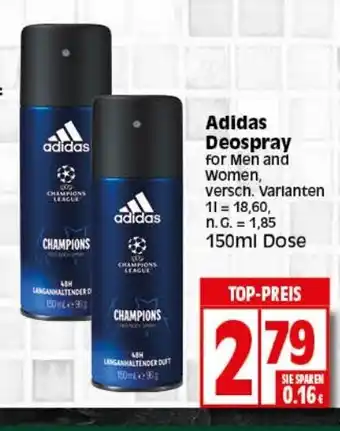 Elli Markt Adidas Deospray 150ml Angebot